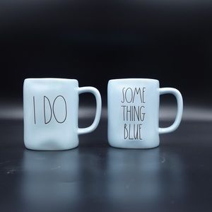 Rae Dunn Wedding Blue Coffee Mugs